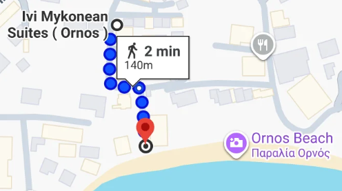 Prime Location – Ornos Beach
